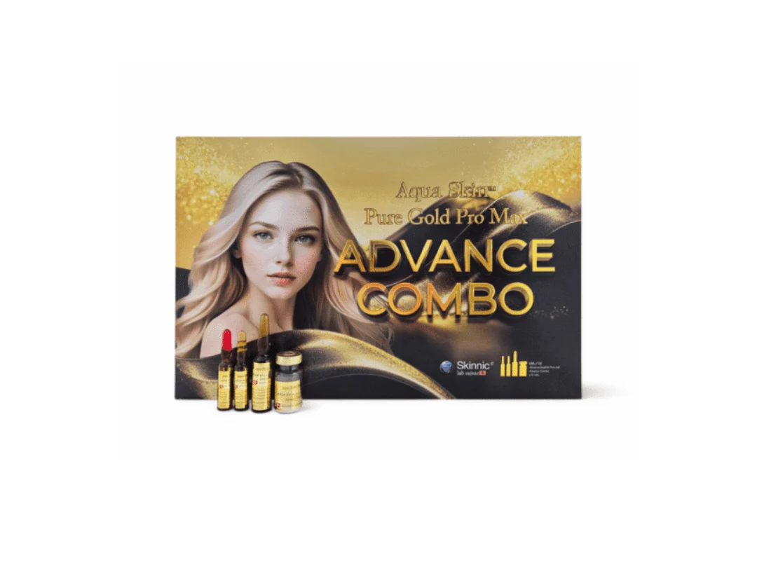 Aqua Skin Pure Gold Pro Max Advance Combo Glutathione Skin Whitening Injection - 10 Session - Switzerland