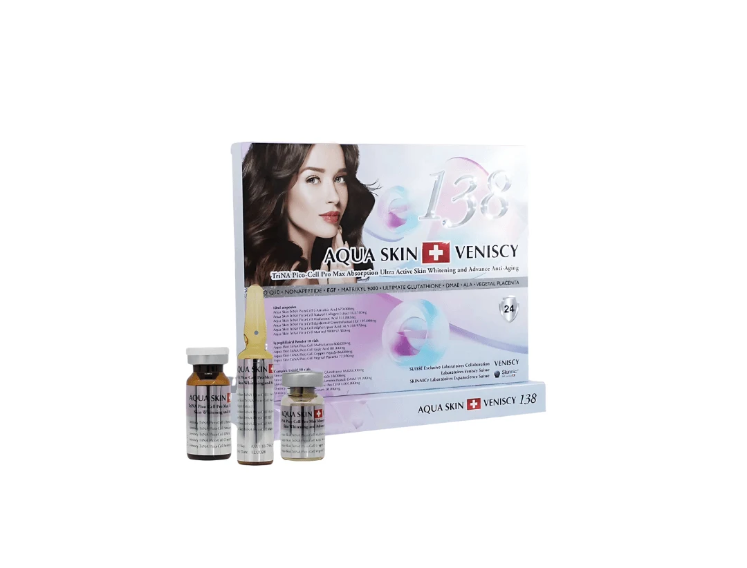 Aqua Skin Veniscy 138 Trina Pico Cell Pro Max Glutathione Skin Whitening Injection - 10 Session - Switzerland