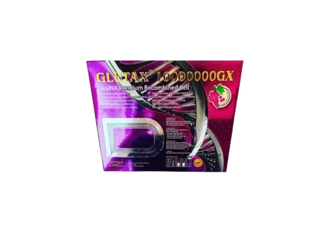 Glutax 10000000GX DualNA Premium Recombined Cell 10 Sessions + 2 Soaps 100g Each Skin Whitening Injection