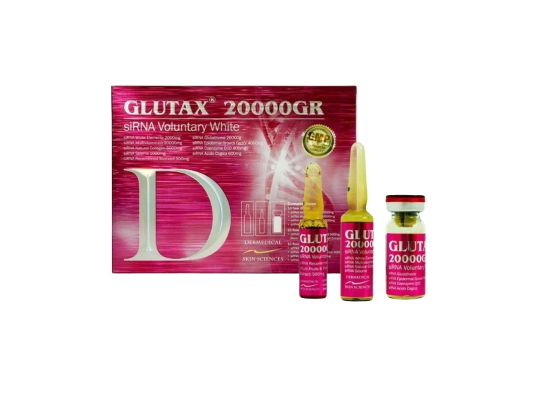 Glutax 20000GR Sirna Voluntary White 10 Vials Skin Whitening Glutathione Injection