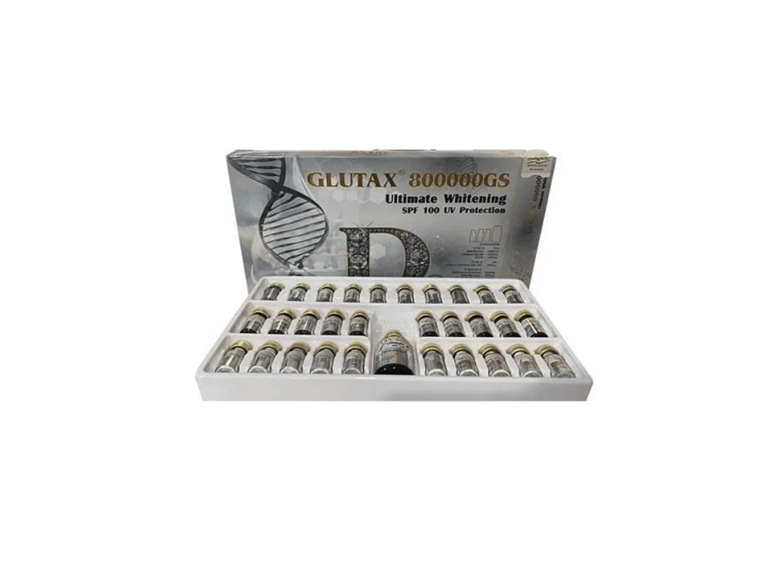Glutax 800000GS Ultimate Whitening SPF 100 UV Protection 10 Sessions Skin Whitening Injection