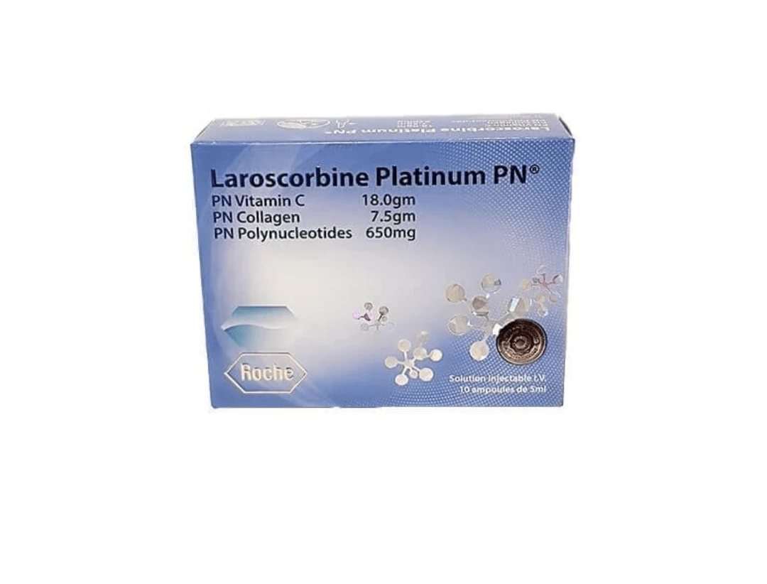 Roche Laroscorbine Platinum PN 18000mg Vitamin C &amp; Collagen Skin Whitening Glutathione Injection – 10 Sessions