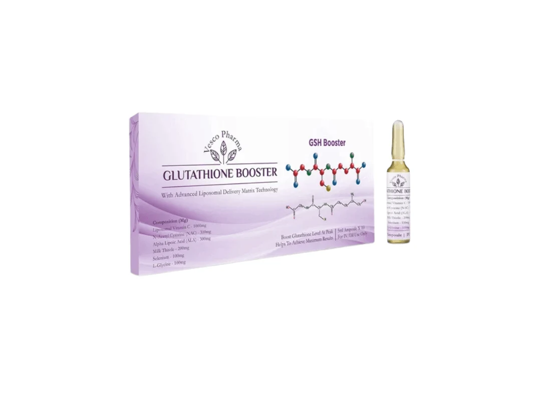 Vesco Pharma Glutathione Booster Skin Whitening Skin Whitening Glutathione Injection - 10 Ampoules - Thailand